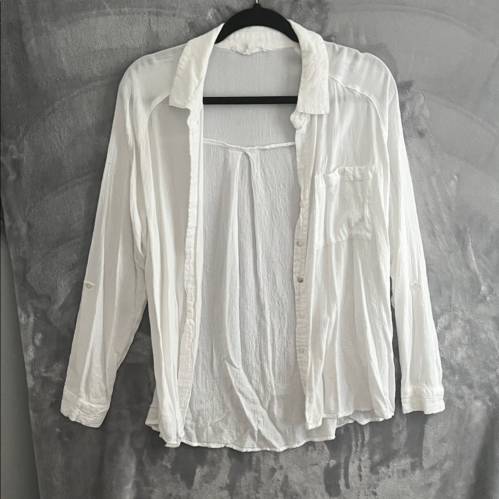 Jane and Delancey White Button-Down Shirt